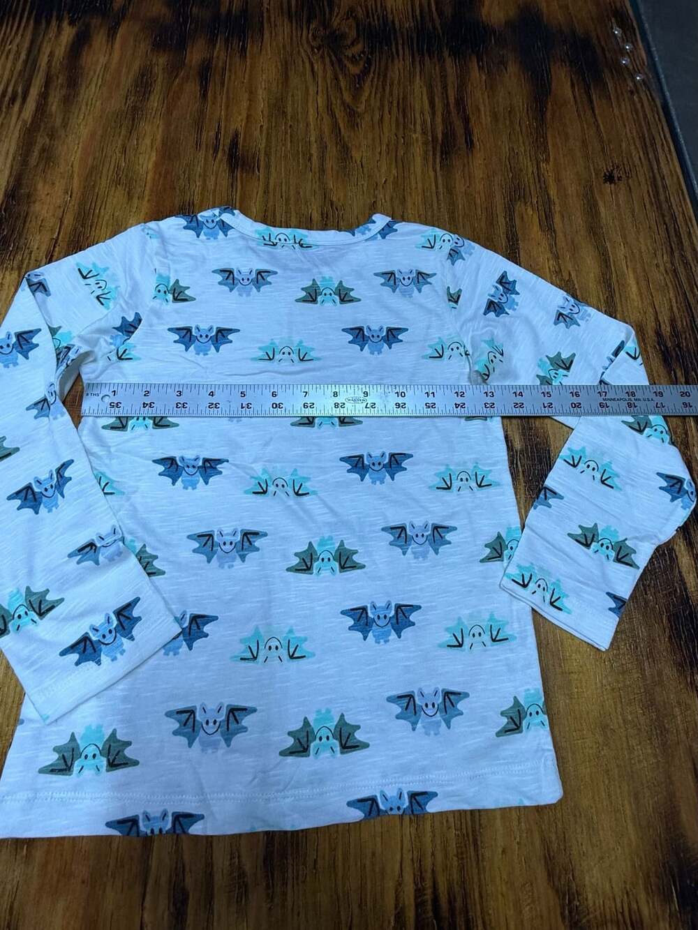 Monica + Andy Bat Long Sleeve Shirt Size 8 Organic Cotton White
